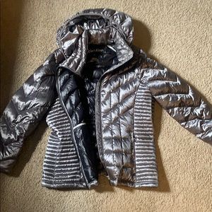 Calvin Klein Silver Bubble Coat